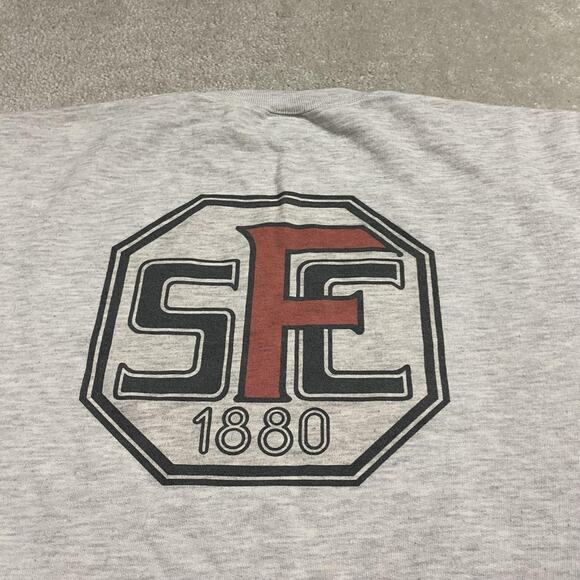 VTG Jerzees Sweatshirt Mens L Gray Crewneck SF 1880 Sport Club Frankfurt0 - Picture 7 of 8